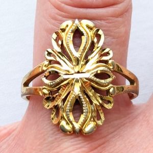 Vintage Cross Ring Signed Size 8.75